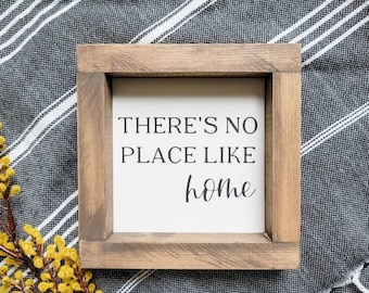 There's No Place Like Home Sign | Farmhouse Decor | Accent Table Sign | Nightstand Sign | Gift for Her | Calming Decor | Relaxing Home Decor