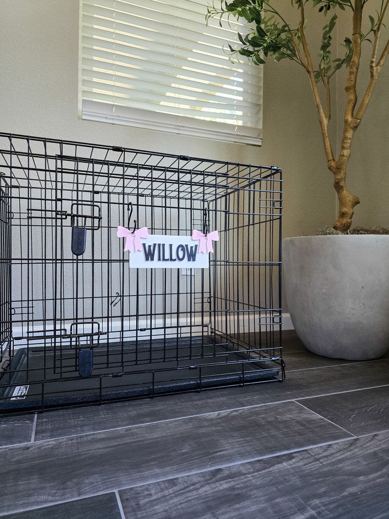 Personalized Fancy Crate Name Tag for Pet | Custom Crate Sign ...