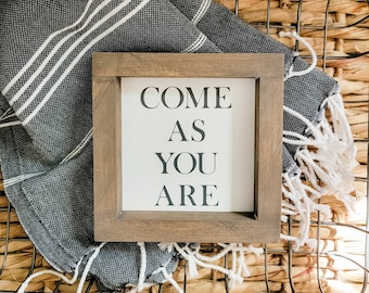 Come As You Are Framed Sign | Song Lyric Sign | Entryway Sign | Grunge Music Art | Be Kind | Inclusive Decor | 90s Music Lyrics | Music Gift