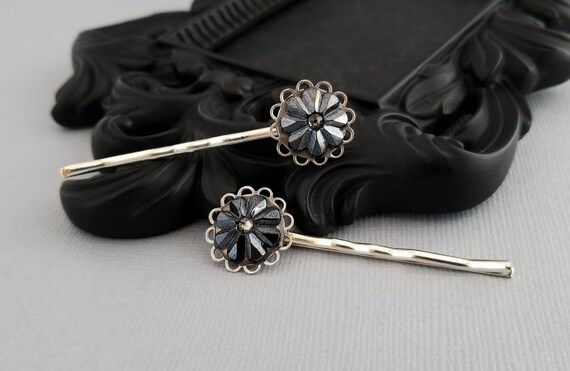 black jeweled hair accessories