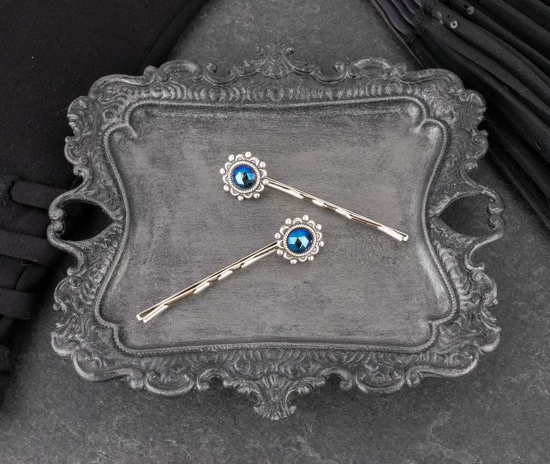 Épingles à Cheveux Fleuries Bleu Ciel – Lot De 2, Mariage, événements Formels – Accessoire élégant Pour Coiffure - 4