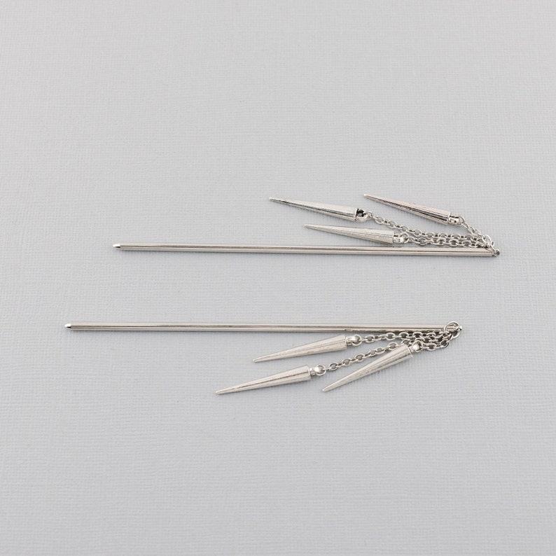 Spike Chain Hair Stick Edgy Hair Accessory Dangle Hair Etsy