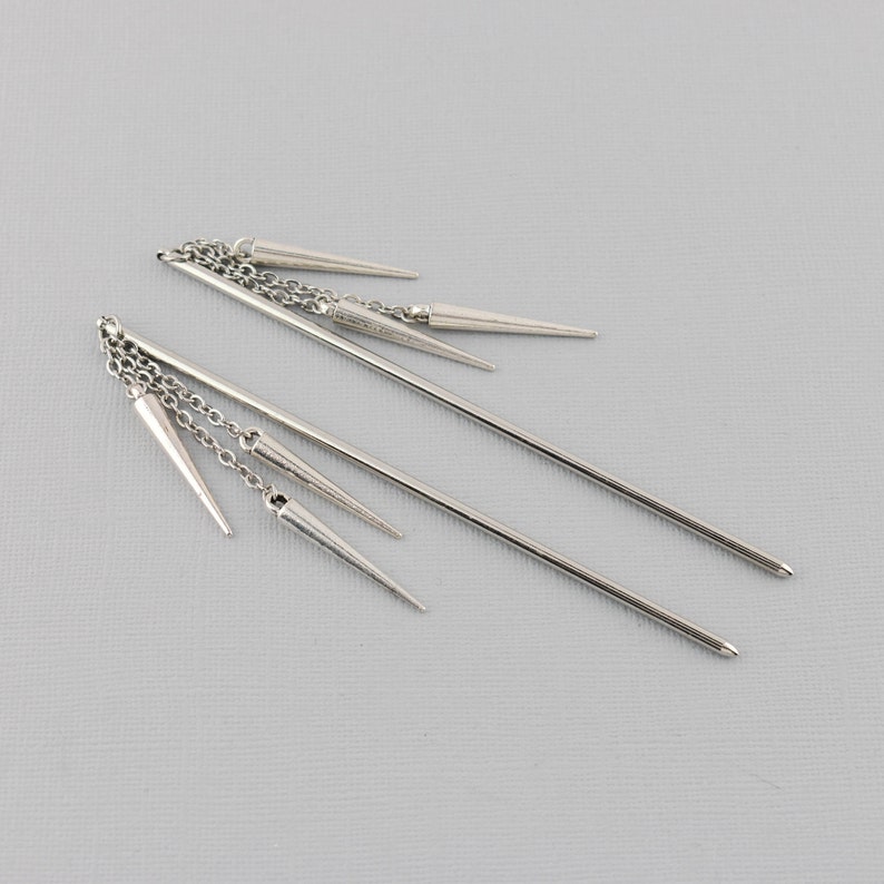 Spike Chain Hair Stick Edgy Hair Accessory Dangle Hair Etsy