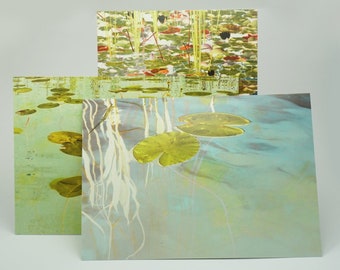 Postcard set 3 pieces of water lilies or free choice