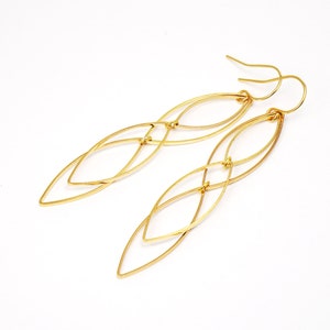 Gold-plated earrings elven type image 1