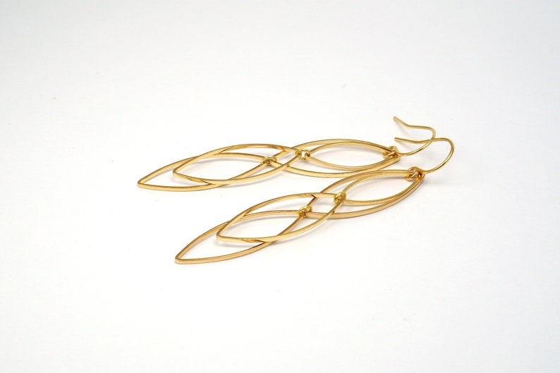 Gold-plated earrings elven type image 2