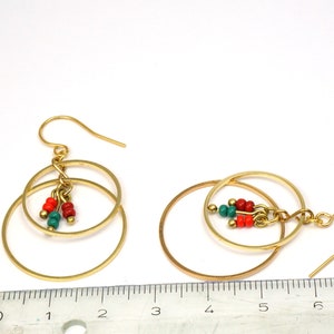 Gilded earrings two circles, three colors image 4