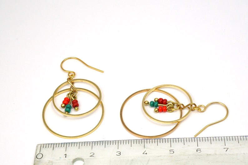 Gilded earrings two circles, three colors image 4
