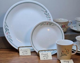 Corelle Rosemarie Replacement Pieces | Discontinued Corelle Dinnerware | Pink Rose Floral | Plates Bowls Mugs | Vintage Corning