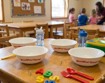 Campbell's Soup Corelle Bowls | M'm! M'm! Good! Red Rimmed Soup/Cereal Bowls, Set of 4