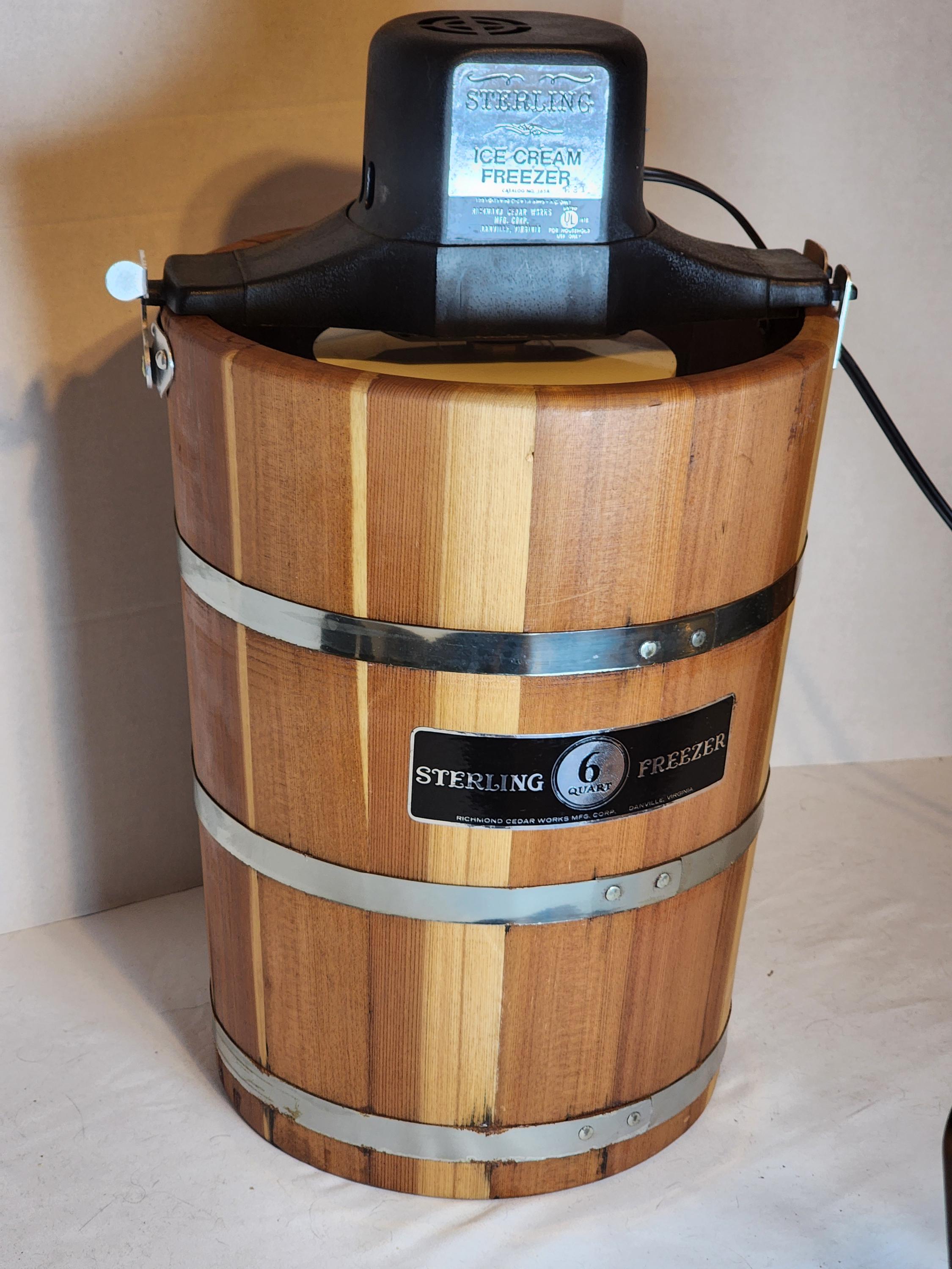O) Fre-Zee-Zee Vacuum Freezer, Vintage Acme 5 Minute Ice Cream Maker, a hand-crank ice cream