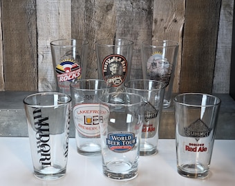 Vintage Beer Glasses & Pint Glasses | Choose Your Own Brewery Glass | Leinenkugels, Grain Belt, Schmidt, Summit | Retro Barware Gift