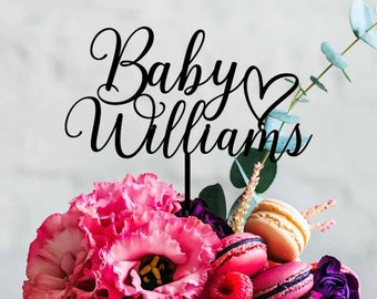 Personalized Baby Shower Cake Topper: Custom Acrylic Decoration