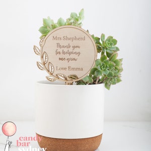 Teacher's Gift Personalised Planter Stick - Custom Gifts - Engraved Presents