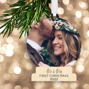 Custom Couple First Christmas Photo Bauble - Christmas Tree Ornaments - Custom Christmas Gifts - First Christmas Gift