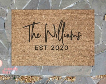 Personalized Family Name Doormat - Custom Housewarming Gift