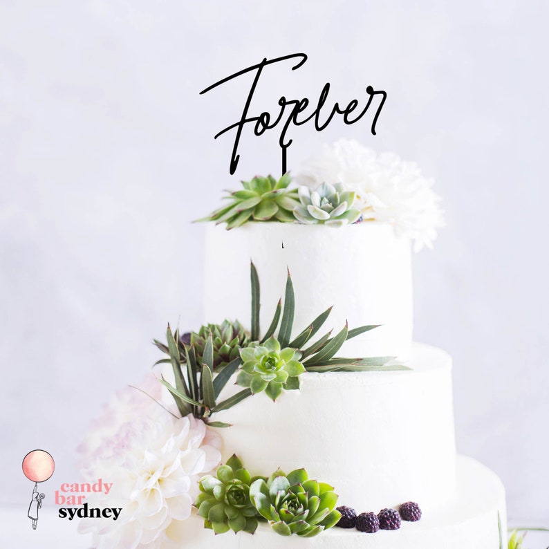 Forever Wedding Cake Topper Wedding Cake Decorations Rose Etsy