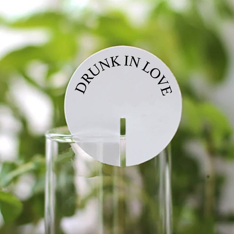 Custom Words on a Drink Tag Engagement Wedding Favors Single Message