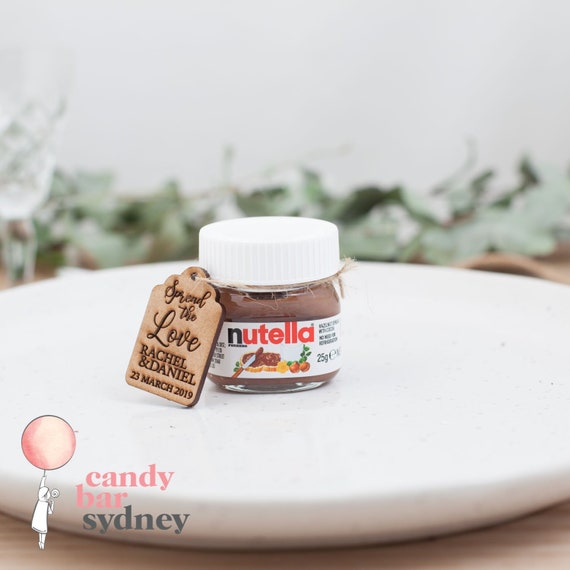 Mini Nutella Custom Bonbonniere Tags Custom Gifts Wedding Favours -   New Zealand