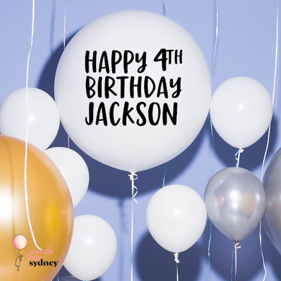 Personalised Birthday Balloon Decal Style 2 Custom Birthday