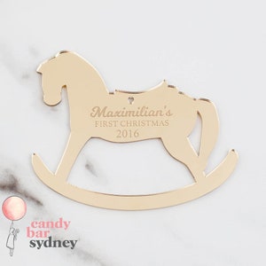 First Christmas Rocking Horse Decoration - Baby Decorations - Custom Christmas Decorations