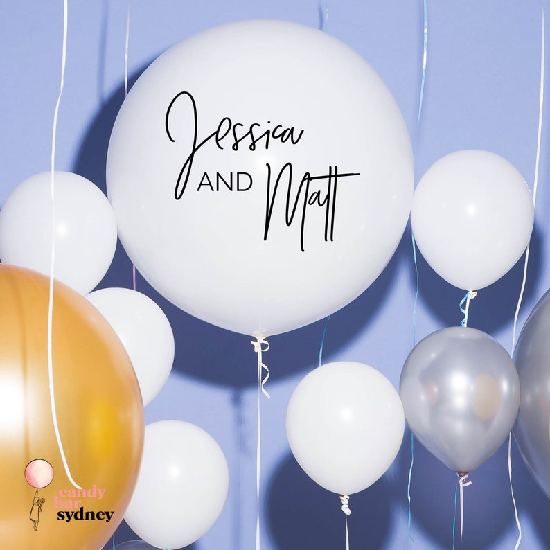 Personalised Wedding Balloon Decal Style 2 Custom Etsy