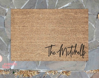 Personalized Coir Door Mat – Engraved Welcome Mat, Housewarming Gift