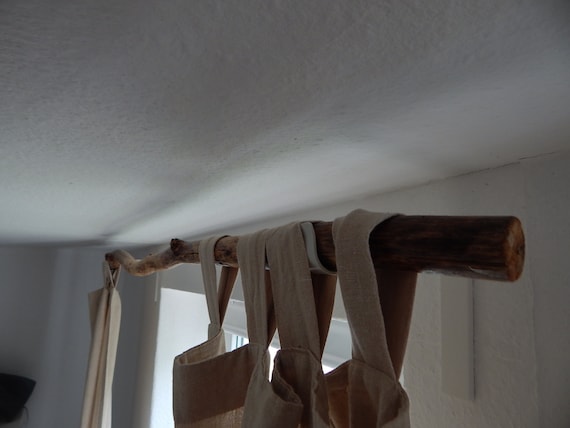 Curtain Rod Made Of Natural Wood 120 Cm Etsy