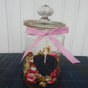 Bonbon- / Keksglas , romantisch mit Schiefertafel