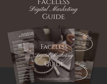 Faceless Digital Marketing Ebook | A Guide to Faceless Instagram Profits - DFY- Done For You Ebook | PLR Product | Marketing Guide PLR