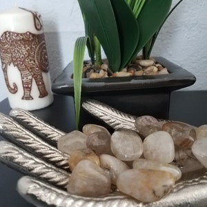 Rutilated Quartz Tumbled Stones (Color Varies)