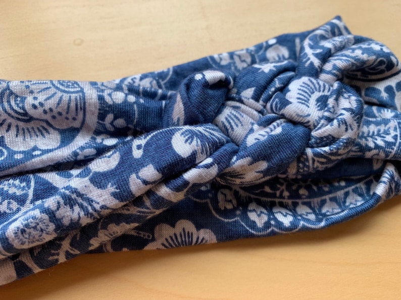 Turban Thick Headband paisley Knot Headband Women/'s Headband Sailor Knot Headband blue Head Wrap