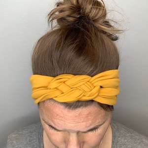 Sailor Knot Headband, Knot Headband, Women&#39;s Headband, Head Wrap, Thick Headband, Turban, fall headband, yellow, mustard yellow