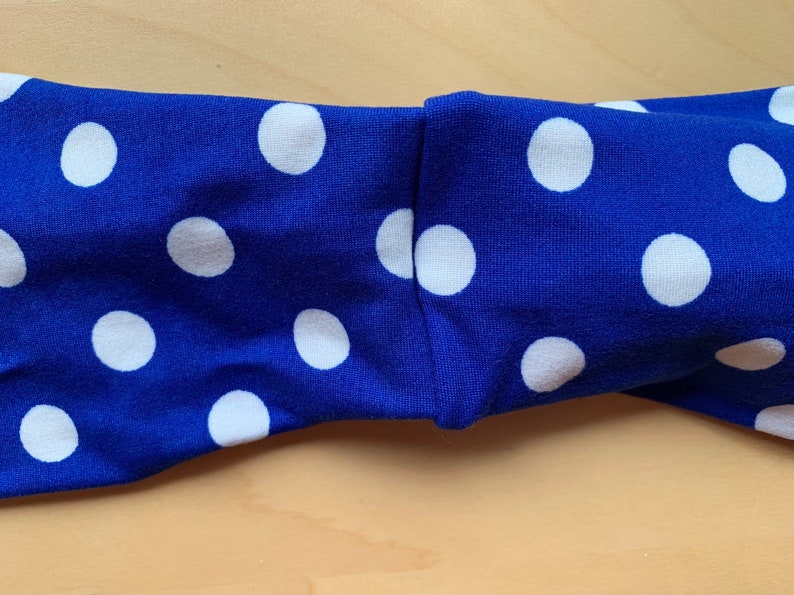 Knotted Headband blue Knot Headband Girl headbands Women/'s Headband royal blue Turban polka dots Thick Headband Head Wrap