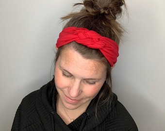 Sailor Knot Headband, Knot Headband, Women's Headband, Head Wrap, Thick Headband, Turban, red