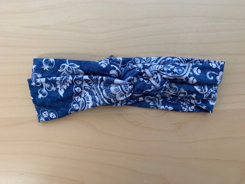 Turban Thick Headband paisley Knot Headband Women/'s Headband Sailor Knot Headband blue Head Wrap