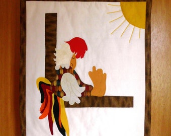 Wall hanging, door sign, Easter decoration, rooster,application