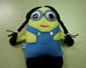 Minion girls, mini doll, plush pillows, cuddly dolls, own production, 24 x 14 cm