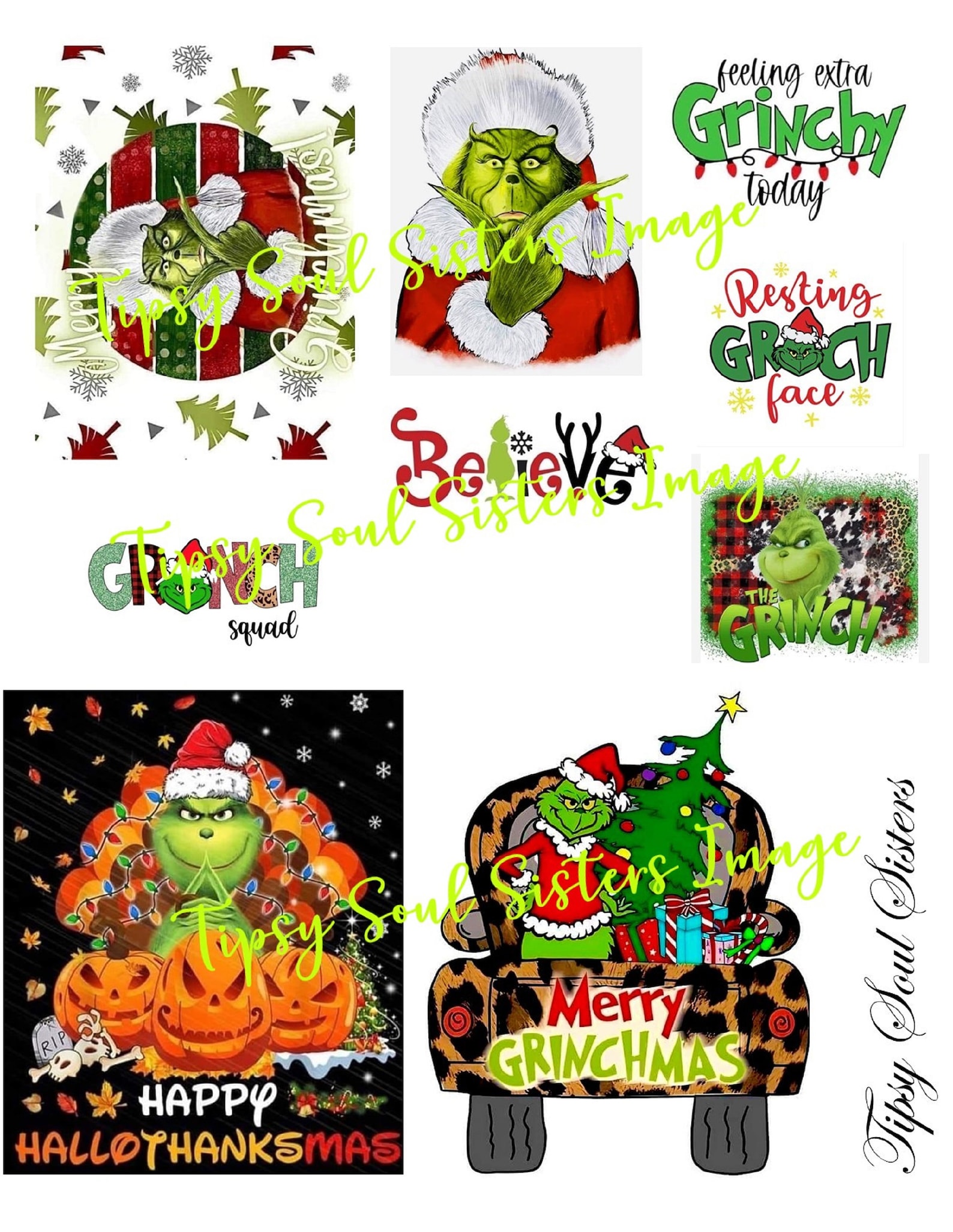 Printable Grinch Bag 1 Collection of 60 Sassy Grinch Sayings - Etsy