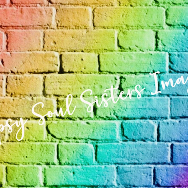 Pastel Rainbow Brick Wall Sublimation Graphic Design/Clip Art/Image/Background/Instant Download- 1- 300 dpi JPG& PNG  Tipsy Soul Sisters