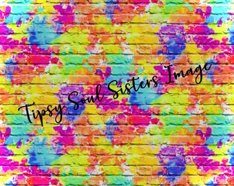 Retro Rainbow Brick Wall Sublimation Image/Background/Backdrop Instant Download 1-300 dpi JPG, PNG & GIF Non -Editable -  Tipsy Soul Sisters