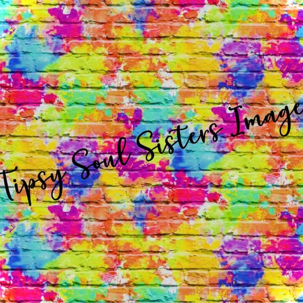 Retro Rainbow Brick Wall Sublimation Image/Background/Backdrop Instant Download 1-300 dpi JPG, PNG & GIF Non -Editable -  Tipsy Soul Sisters