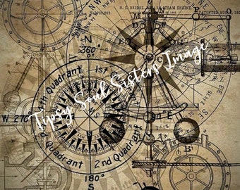 Steampunk Compass Sublimation Graphic Design/Image/Clip Art/Background/Instant Download 1-300 dpi JPG, PNG & GIF  - Tipsy Soul Sisters
