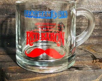 Vintage Seagrams Gin Red Baron Beer Mug Collectible Shot Glass