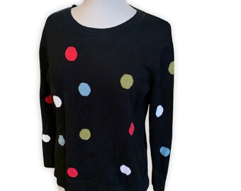 red and white polka dot sweater