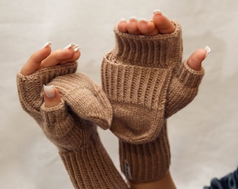 Knitted mittens Fingerless mittens Knit hand warmer Mittens for women Unique gloves Handmade gifts