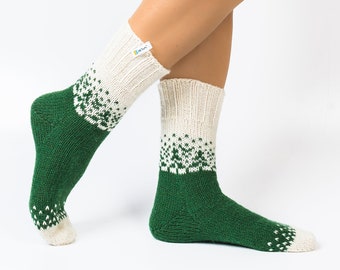 Hand knitted socks Handmade socks Cozy winter socks for home or for walking outside Knitwear gift 7th anniversary gift