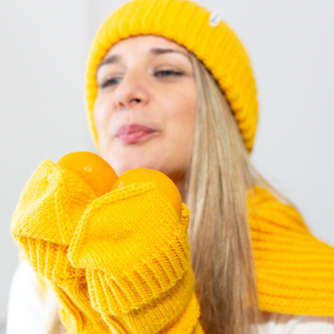 Knit Set Matching Mittens, Scarf and Hat, Woolly Anniversary Gift for ...