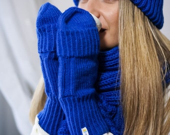 Knit fingerless mittens Soft wool fingerless gloves Hand warmers for cold seasons Best gift for her Handmade in Ukraine Mittens for women