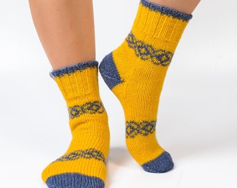 Knitted slippers Made in Ukraine Handmade socks Cute socks Fuzzy socks Winter socks 7th anniversary gift Birthday gifts